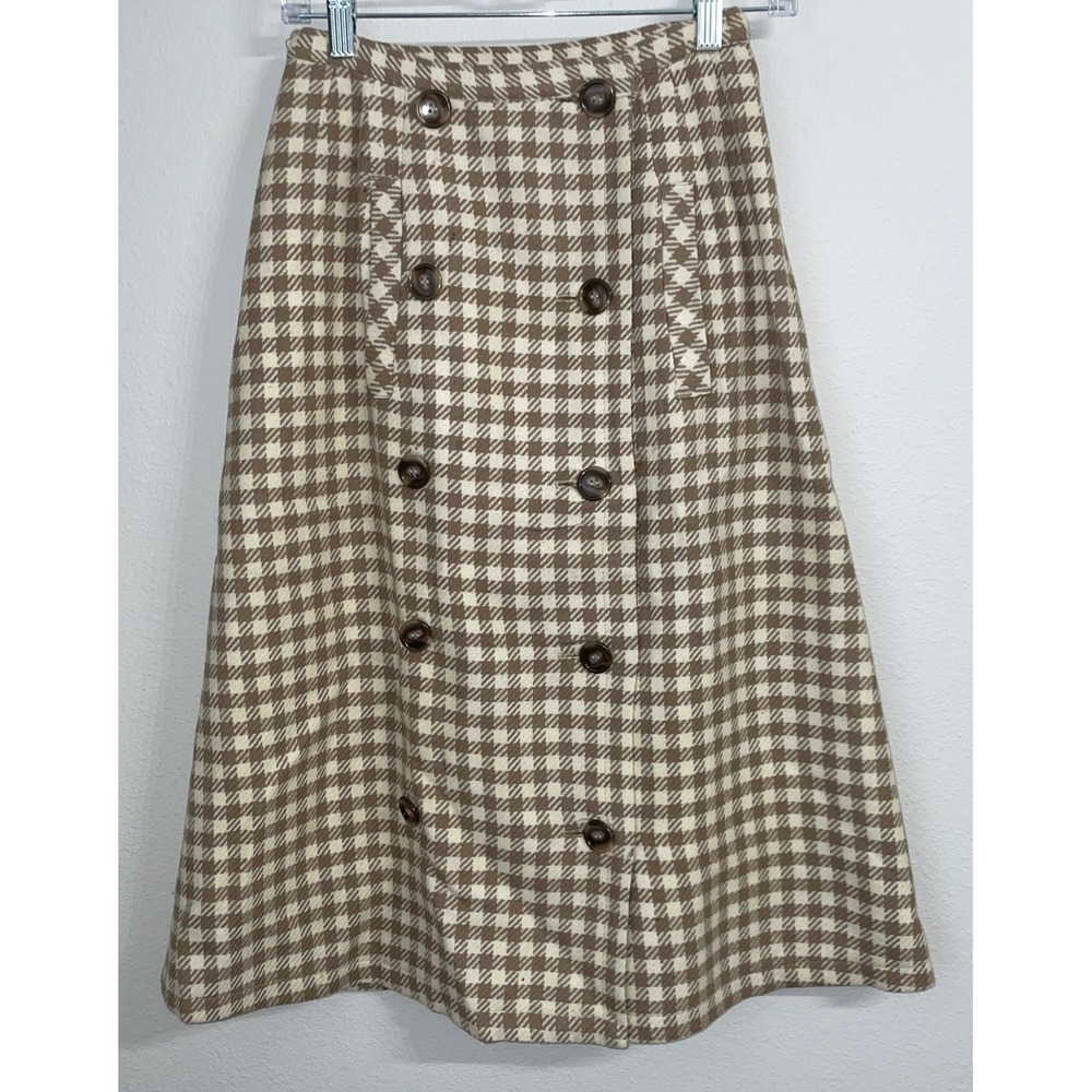 Vintage Century of Boston Houndstooth‎ 100% Wool Skirt